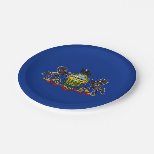 Staatsflagge Pennsylvania Pappteller (Schrägansicht)