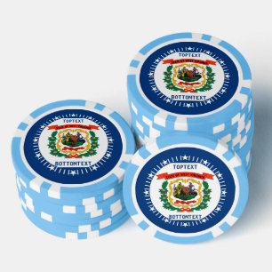 Staatsflagge personalisiert West Virginia Pokerchips