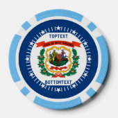 Staatsflagge personalisiert West Virginia Pokerchips (Rückseite)
