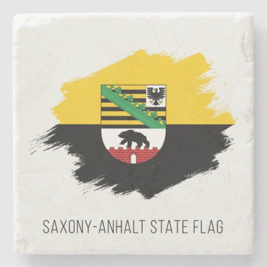 Staatsflagge Sachsen-Anhalt Steinuntersetzer (Vorderseite)