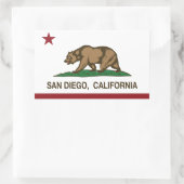 Staatsflagge San Diego California Rechteckiger Aufkleber (Tasche)