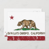 Staatsflagge San Luis Obispo Postkarte (Vorne/Hinten)