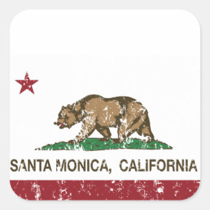 Staatsflagge Santa Monica Quadratischer Aufkleber