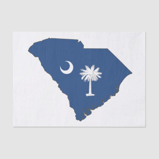 Staatsflagge South Carolina und Karte Seidenpapier (Vorderseite)