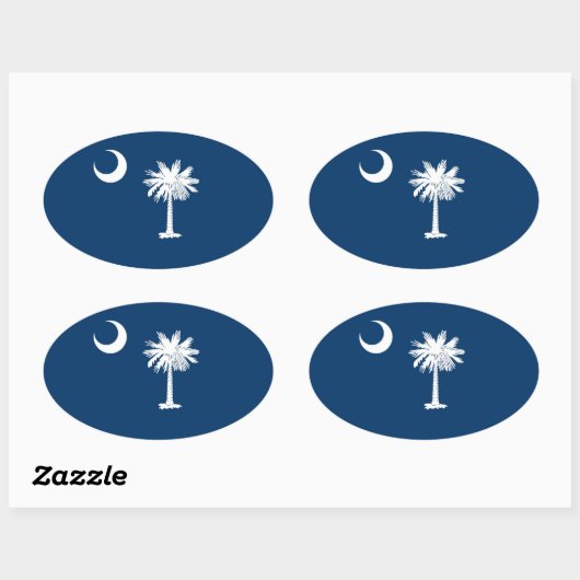 Staatsflagge Süd-Carolina Ovaler Aufkleber (Blatt)
