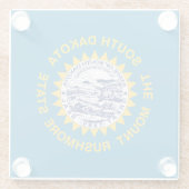 Staatsflagge Süddakota Glasuntersetzer (Rückseite)