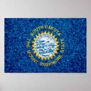 Staatsflagge Süddakota Poster