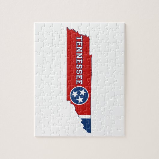 Staatsflagge Tennessee und Karte Puzzle (Vertikal)