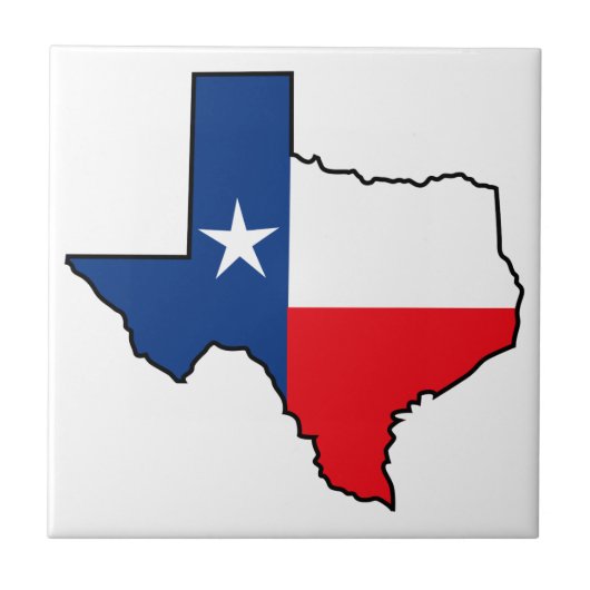 Staatsflagge Texas Fliese (Vorderseite)