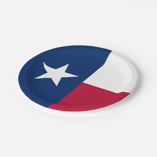 Staatsflagge Texas Pappteller (Schrägansicht)