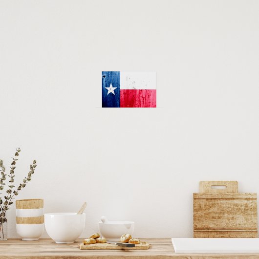 Staatsflagge Texas Poster (Küche)