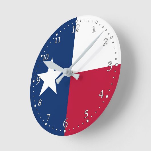 Staatsflagge Texas Runde Wanduhr (Winkel)