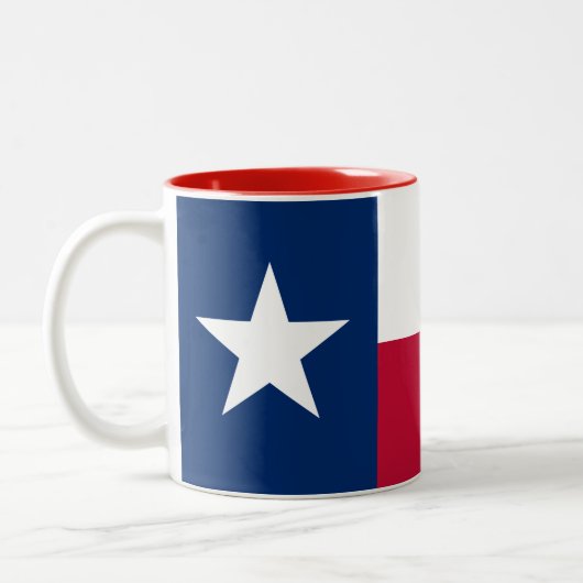 Staatsflagge Texas Zweifarbige Tasse (Links)