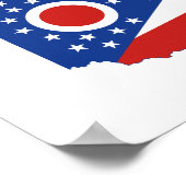 Staatsflagge und Karte von Ohio Poster (Ecke)