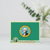 Staatsflagge und Siegel in Washington Postkarte (Stehend Vorderseite)