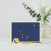 Staatsflagge und Siegel von Alaska Postkarte (Stehend Vorderseite)