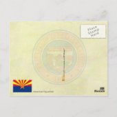 Staatsflagge und Siegel von Arizona Postkarte (Rückseite)