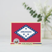 Staatsflagge und Siegel von Arkansas Postkarte (Stehend Vorderseite)