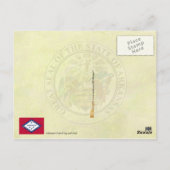 Staatsflagge und Siegel von Arkansas Postkarte (Rückseite)