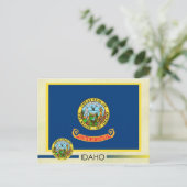 Staatsflagge und Siegel von Idaho Postkarte (Stehend Vorderseite)