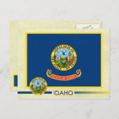Staatsflagge und Siegel von Idaho Postkarte (Vorne/Hinten)