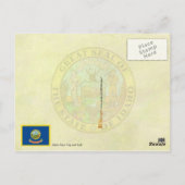 Staatsflagge und Siegel von Idaho Postkarte (Rückseite)
