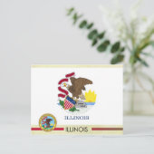 Staatsflagge und Siegel von Illinois Postkarte (Stehend Vorderseite)