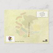 Staatsflagge und Siegel von Illinois Postkarte (Rückseite)