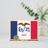 Staatsflagge und Siegel von Iowa Postkarte (Stehend Vorderseite)