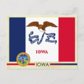 Staatsflagge und Siegel von Iowa Postkarte (Vorderseite)