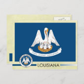 Staatsflagge und Siegel von Louisiana Postkarte (Vorne/Hinten)