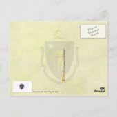 Staatsflagge und Siegel von Massachusetts Postkarte (Rückseite)
