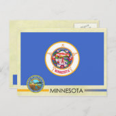 Staatsflagge und Siegel von Minnesota Postkarte (Vorne/Hinten)