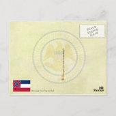Staatsflagge und Siegel von Mississippi Postkarte (Rückseite)