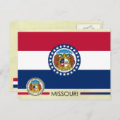Staatsflagge und Siegel von Missouri Postkarte (Vorne/Hinten)