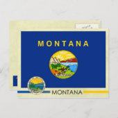 Staatsflagge und Siegel von Montana Postkarte (Vorne/Hinten)