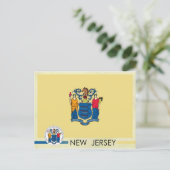 Staatsflagge und Siegel von New Jersey Postkarte (Stehend Vorderseite)