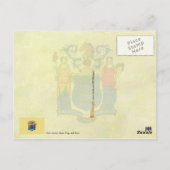 Staatsflagge und Siegel von New Jersey Postkarte (Rückseite)