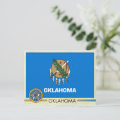 Staatsflagge und Siegel von Oklahoma Postkarte (Stehend Vorderseite)