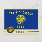 Staatsflagge und Siegel von Oregon Postkarte (Vorderseite)