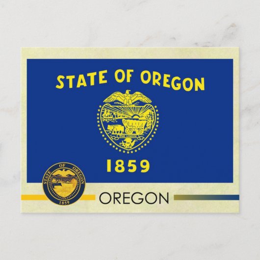 Staatsflagge und Siegel von Oregon Postkarte (Vorderseite)