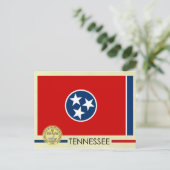 Staatsflagge und Siegel von Tennessee Postkarte (Stehend Vorderseite)