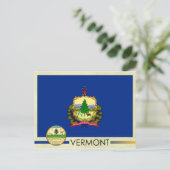 Staatsflagge und Siegel von Vermont Postkarte (Stehend Vorderseite)