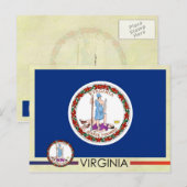 Staatsflagge und Siegel von Virginia Postkarte (Vorne/Hinten)