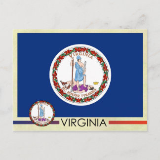 Staatsflagge und Siegel von Virginia Postkarte