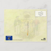 Staatsflagge und Siegel von Wisconsin Postkarte (Rückseite)