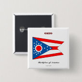 Staatsflagge und Slogan von Ohio Button (Vorne & Hinten)