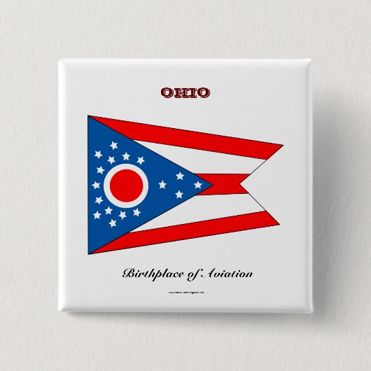 Staatsflagge und Slogan von Ohio Button (Vorderseite)