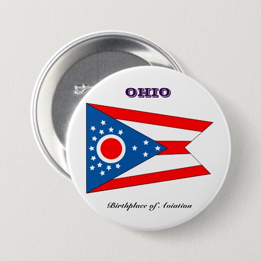 Staatsflagge und Slogan von Ohio Button (Vorne & Hinten)
