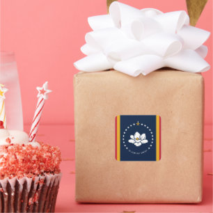 Staatsflagge USA Quadratischer Aufkleber